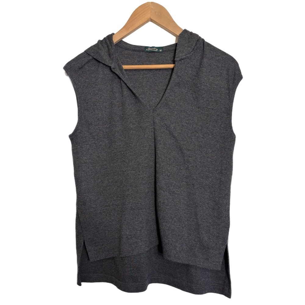 Ofeefan grey sleeveless pullover hoodie